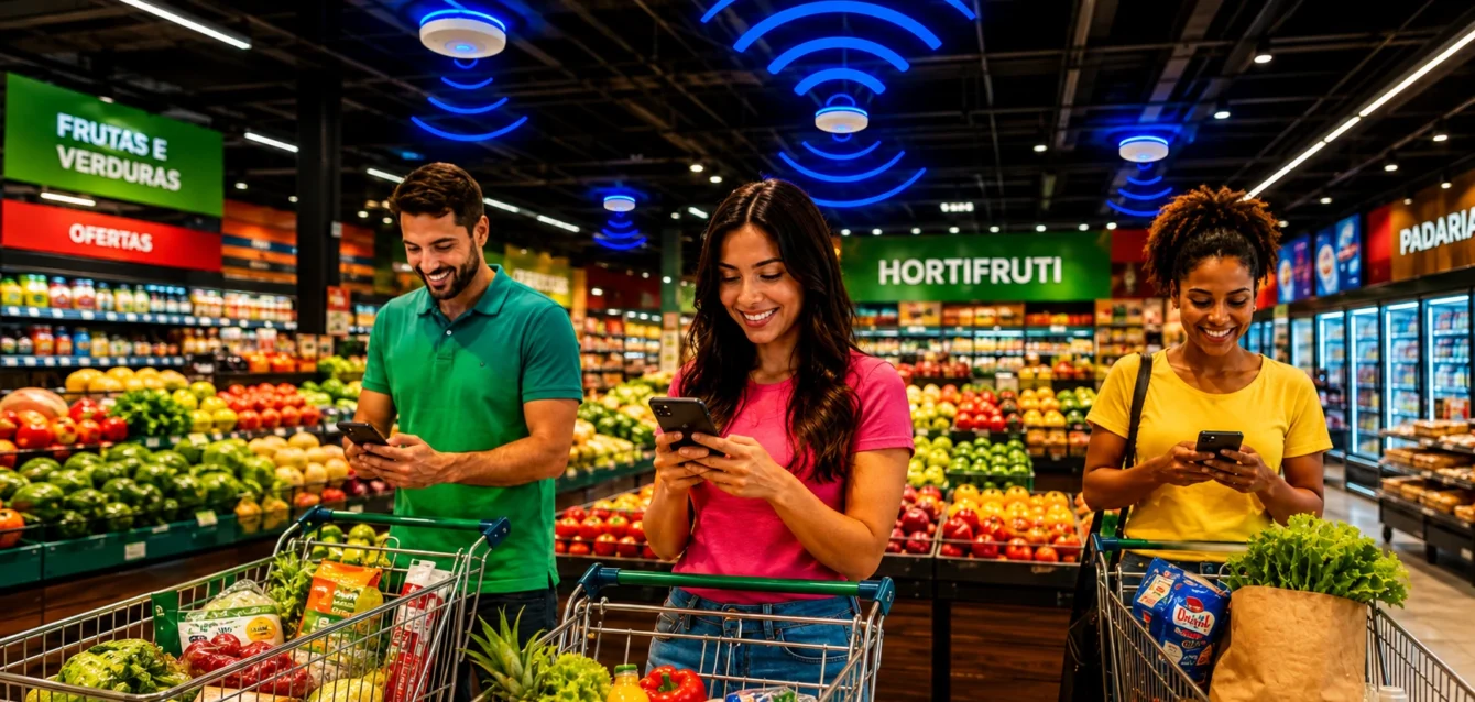 Hotspot Wi-Fi para supermercados: captação de clientes e promoções